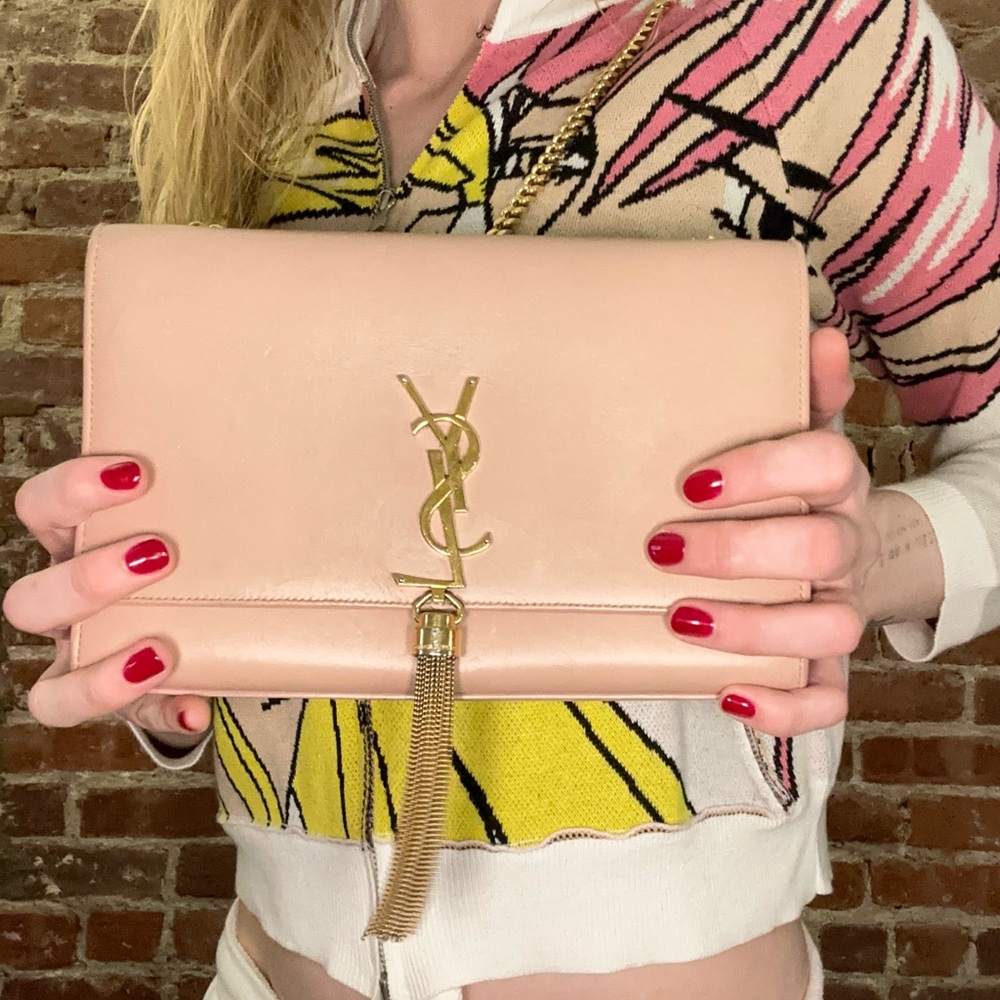 Pink ysl bag with tassle